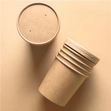 통풍 뚜껑이 있는 16oz 크래프트 종이 용기