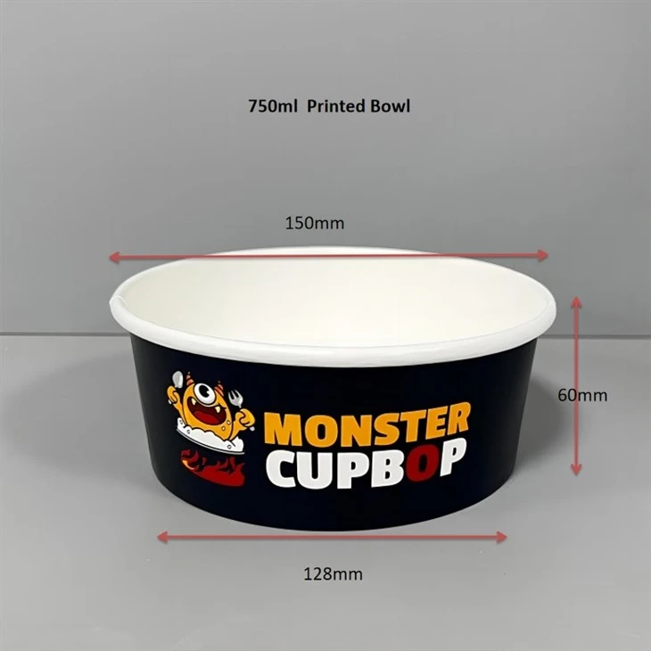 투명한 뚜껑이 달린 750ml 크래프트 식품 그릇
